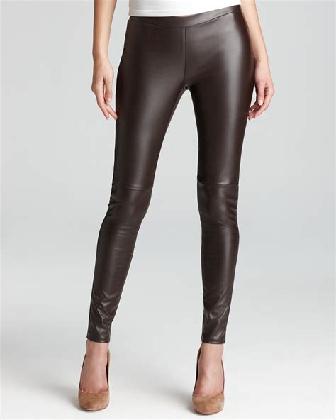 michael michael kors faux-leather front moto leggings|Michael Kors leggings for women.